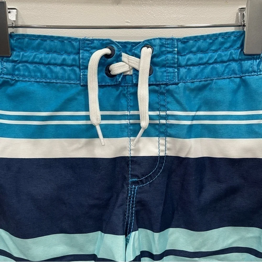 Old Navy Boys Stripe Swim Shorts Drawstring Blue Small 6-7